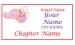 White Rectangle name Badge Artwork 47 Pink